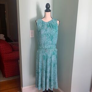 Beautiful Green & White London Times Dress. Size 12. Excellent Condition